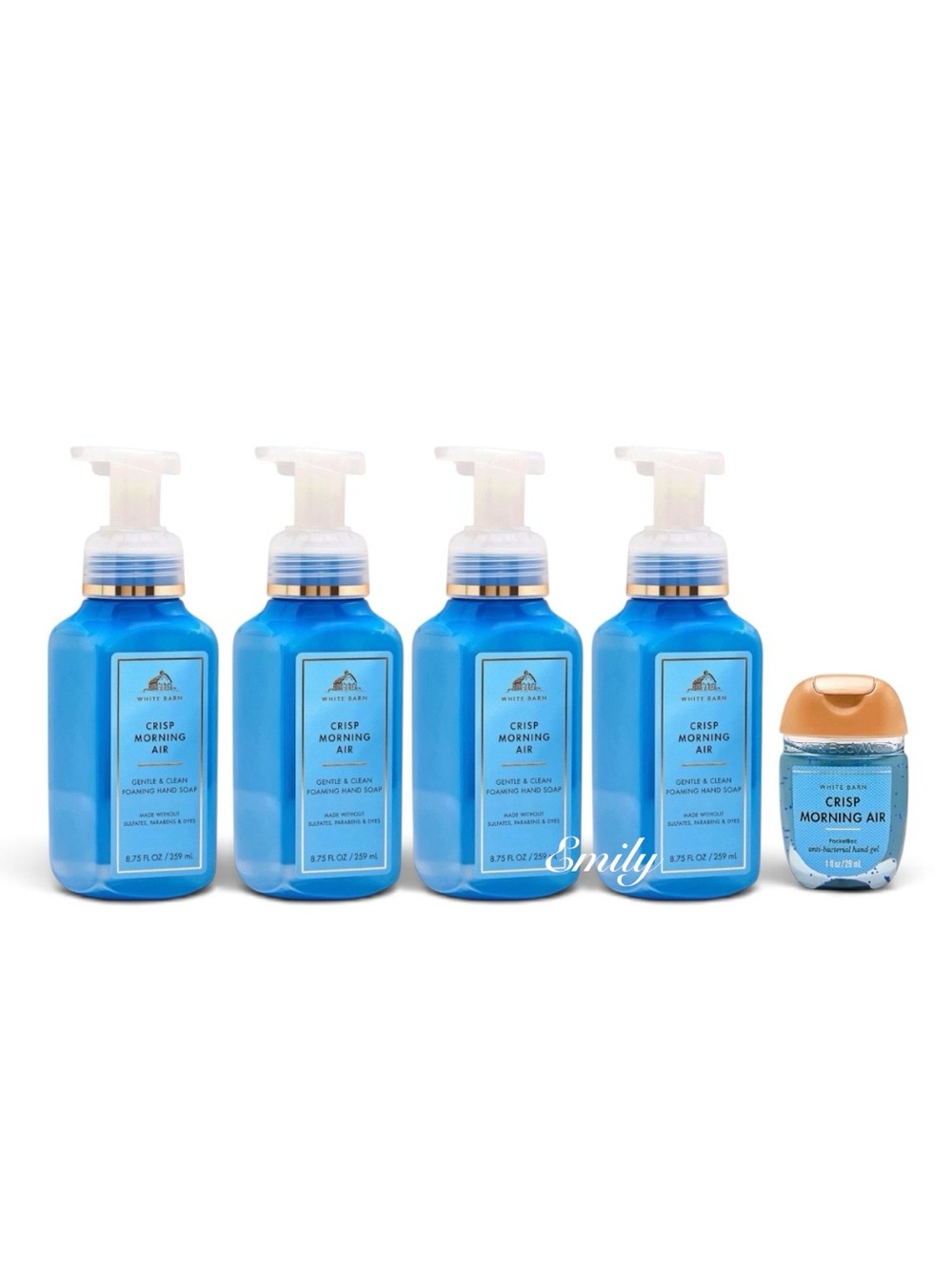 4X Bath & Body Works CRISP MORNING AIR Foaming Hand Soap 8.75 fl oz Set Bundle